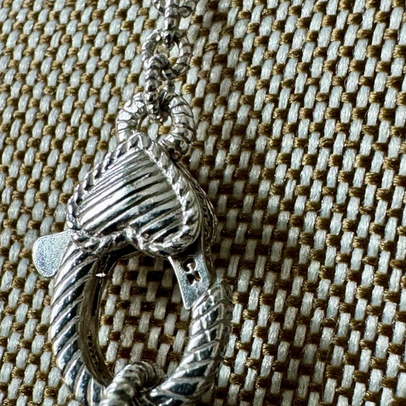 Judith Ripka Silver Necklace with 5 Crystal Accents 18” With 2” Extender - Picture 6 of 12